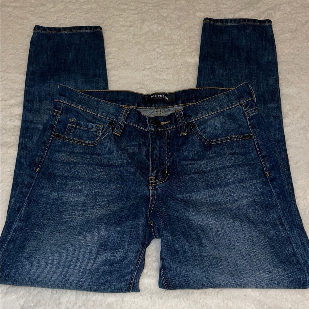 Joe Fresh Dark Blue Straight Jeans. Slouchy Boyfriend. Size 0/25. - Picture 5 of 10